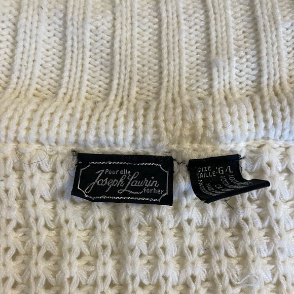 1970s Cream Knit Cardigan - Picture 2 of 4